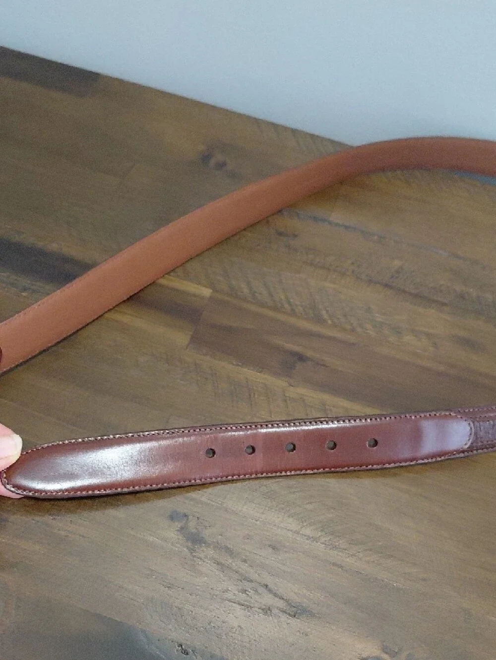 Johnston & Murphy Brown Leather Belt with Brass Buckle Sz 40